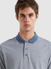 Sefton Jacquard Polo Shirt (River Bed) Detail