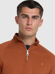 Jim Quarter Zip Sweatshirt In Teak