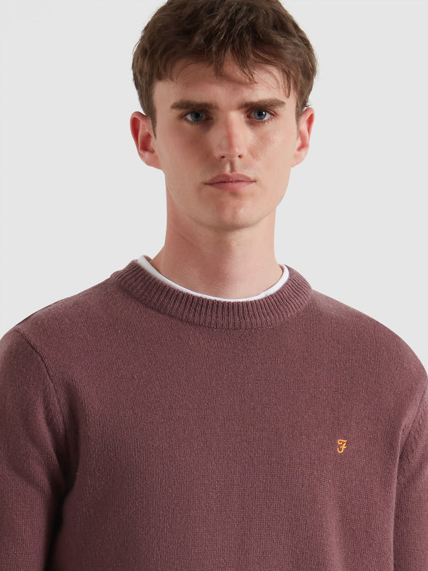Maidstone Lambswool Sweater (Dusky Mauve) Detail