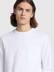Burt Regular Fit Chest Pocket T-Shirt In White