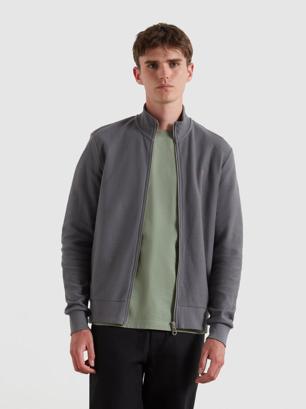 Seaton Zip Through Sweatshirt (Grey Shade) Front