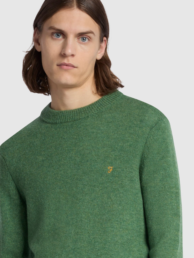 Birchall Slim Fit Crew Neck Sweater In Wreath Green
