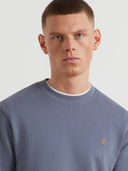 Hanbury Crew Neck Sweatshirt (Battleship Blue) Detail