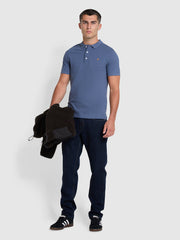 Blanes Slim Fit Organic Cotton Polo Shirt In River Bed