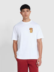Xavier Lion Graphic Print T-Shirt In White