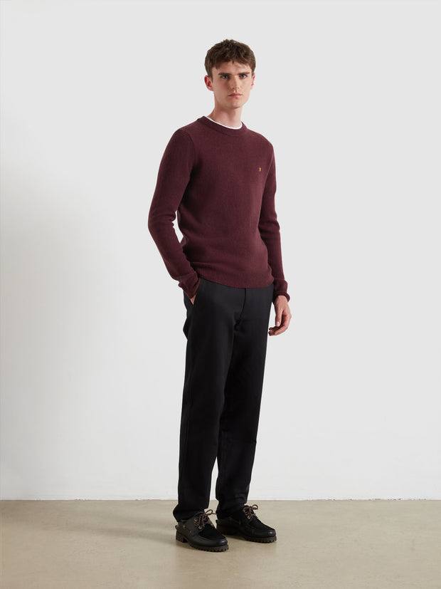 Maidstone Lambswool Sweater (Bordeaux) Styled