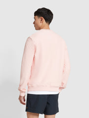 Galli Twill Crew Neck Sweatshirt In Powder Pink