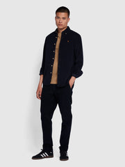 Bowery Casual Fit Long Sleeve Shirt In True Navy
