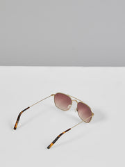 Square Aviator Sunglasses In Gold