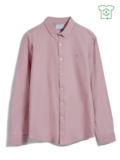 Brewer Slim Fit Organic Cotton Shirt In Dark Pink