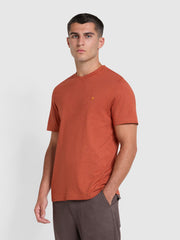 Danny Regular Fit Organic Cotton T-Shirt In Teak Marl