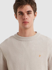 Allerton Lambswool Sweater (White Smoke) Detail