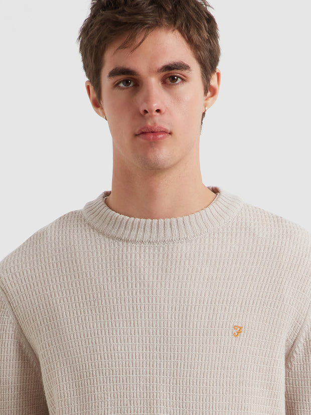 Allerton Lambswool Sweater (White Smoke) Detail