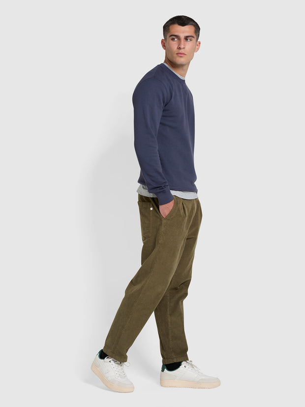 Tim Oraganic Cotton Crew Neck Sweatshirt In Liquorice Blue