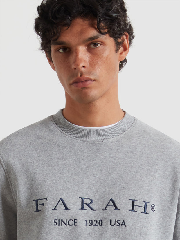 Lynmouth Graphic Sweatshirt (Light Grey Marl) Detail
