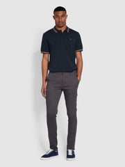 Endmore Skinny Fit Organic Cotton Chino Twill Trousers In Farah Grey