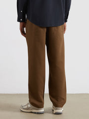 Greenport Loose Fit Herringbone Trousers (Clove Brown) Back