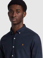 Fraser Plain Button Down Shirt In True Navy