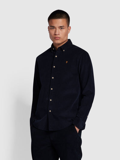 Bowery Casual Fit Long Sleeve Shirt In True Navy