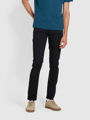 Drake Skinny Fit Chino aus Twill in Schwarz