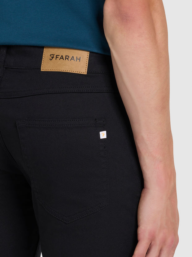 Drake Skinny Fit Twill Chinos In Black