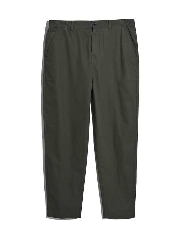 Hawtin Relaxed Tapered Fit Full Length Trousers (Olive Green) Flat