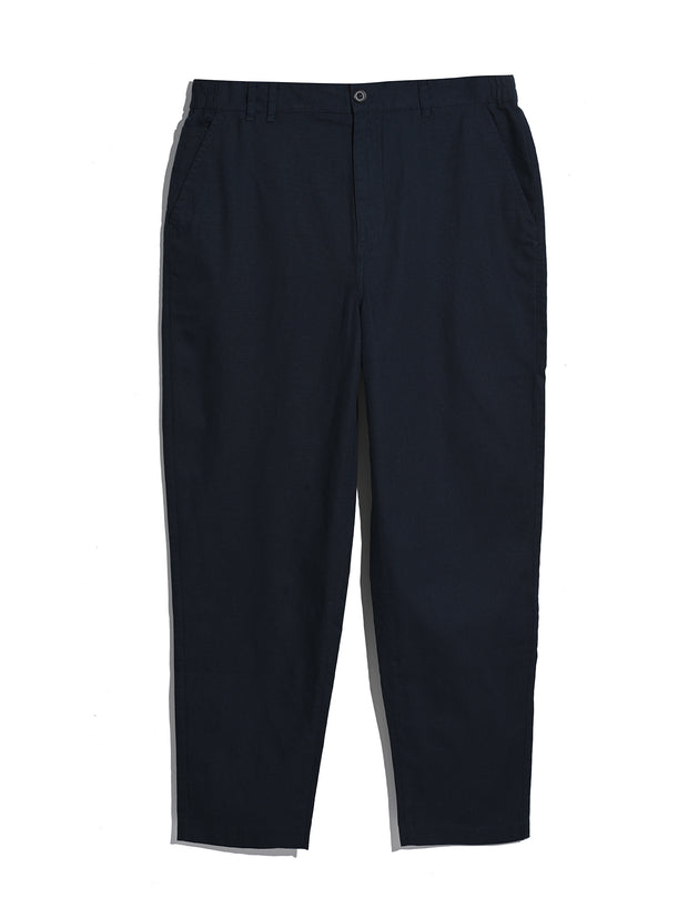 Hawtin Relaxed Tapered Fit Full Length Trousers (True Navy) Flat