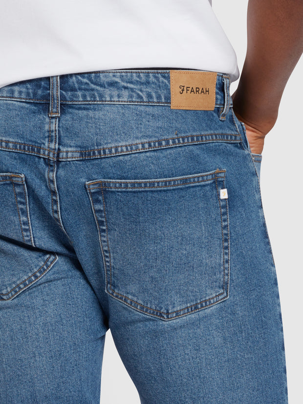 Elm Regular Slim Fit Stretch Jeans In Worn Indigo