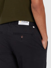 Endmore Skinny Fit Organic Cotton Chino Twill Trousers In Black