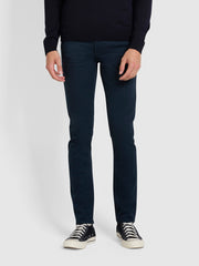 Drake Schmal geschnittene Baumwoll-Twill-Hose in True Navy