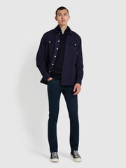 Drake Schmal geschnittene Baumwoll-Twill-Hose in True Navy