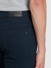 Drake Slim Fit Cotton Twill Trousers In True Navy