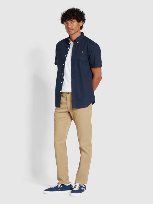 Elm Regular Fit Bio-Baumwoll-Twill-Chinos in Beige