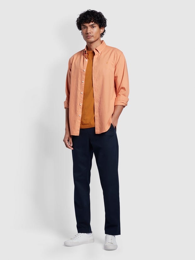 Rushmore Regular Fit Canvas Drawstring Trousers In True Navy