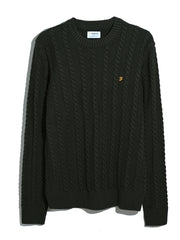 Knight Cable Knit Sweater (Evergreen) Flat