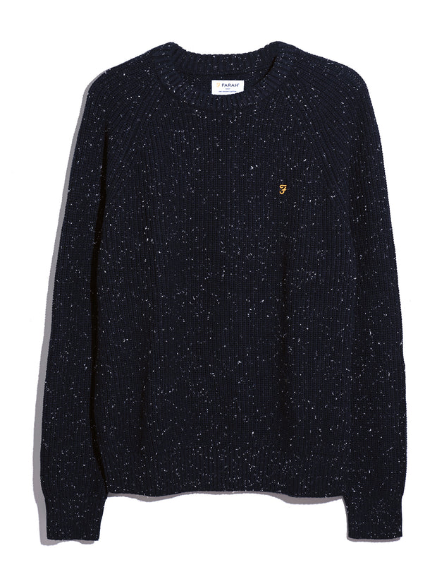 Sage Nepped Sweater (True Navy) Flat