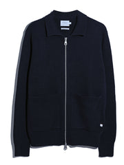 Geller Zipped Cardigan (True Navy) Flat
