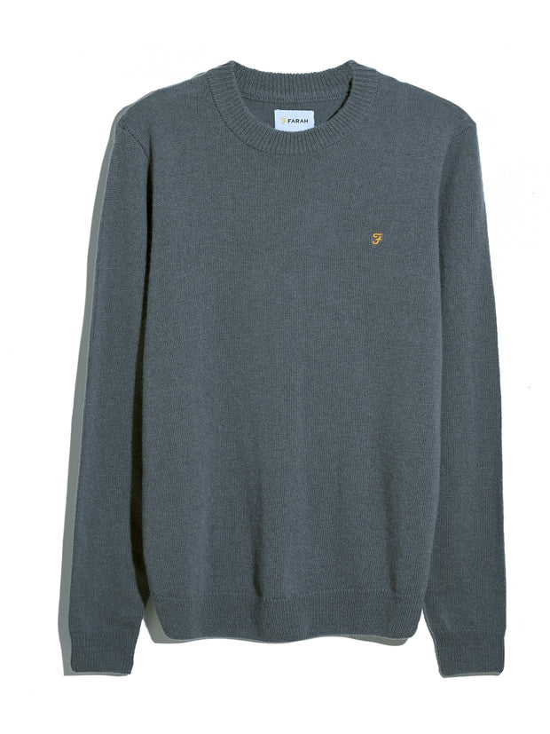 Maidstone Lambswool Sweater (Grey Shade) Flat