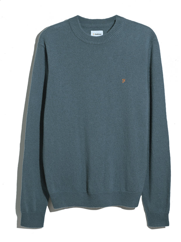 Maidstone Lambswool Sweater (Chalk Blue) Flat