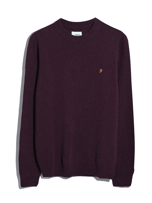 Maidstone Lambswool Sweater (Bordeaux) Flat