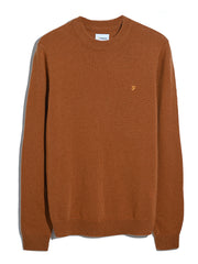 Maidstone Lambswool Sweater (Burnt Ochre) Flat