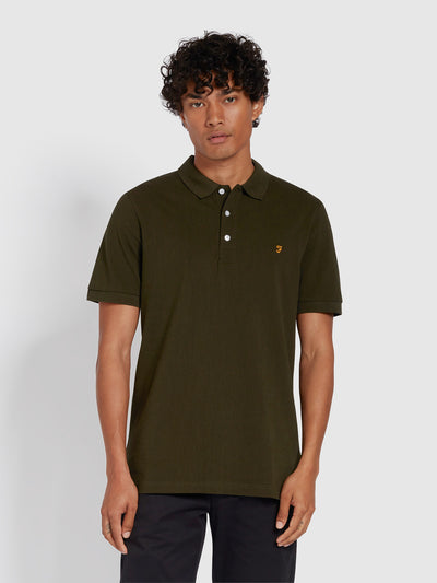 Blanes Slim Fit Organic Cotton Polo Shirt In Evergreen