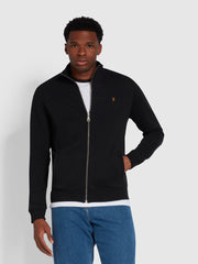 Vance Organic Cotton Full Zip Sweatshirt In Black