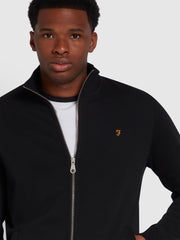 Vance Sweat-shirt zippé en coton biologique - Black