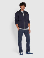 Vance Organic Cotton Full Zip Sweatshirt In True Navy