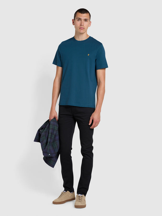 Alexander Regular Fit Organic Cotton Circular T-Shirt In Atlantic