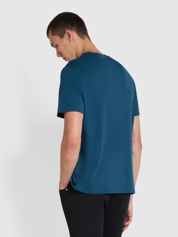 Alexander Regular Fit Organic Cotton Circular T-Shirt In Atlantic