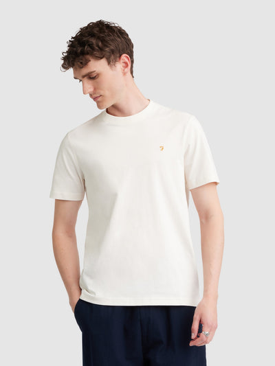 Danny Regular Fit Organic Cotton T-Shirt In Ecru