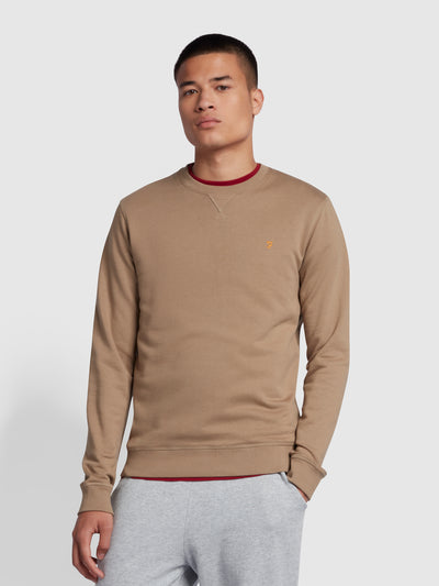 Tim Slim Fit Crew Neck Sweatshirt In Beige