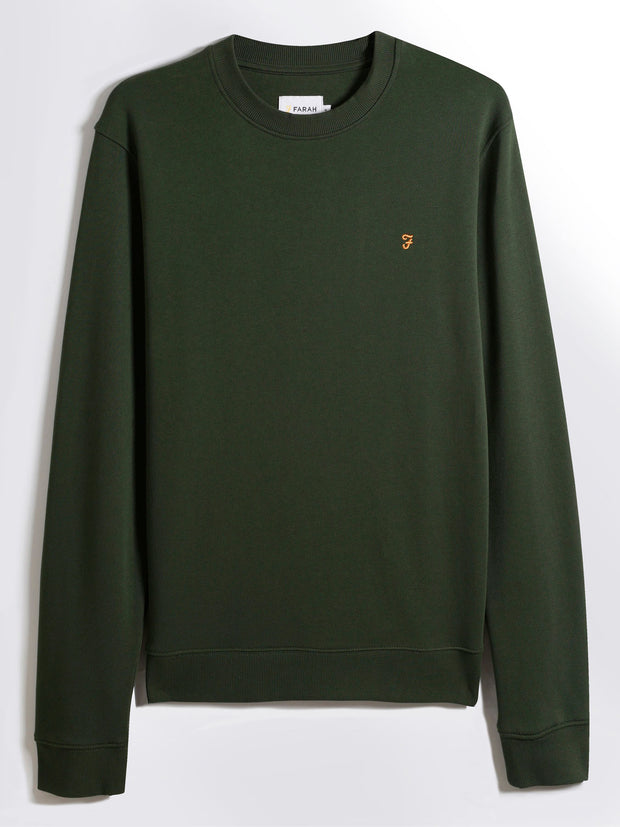 Hanbury Crew Neck Sweatshirt (Archive Olive Green) Flat